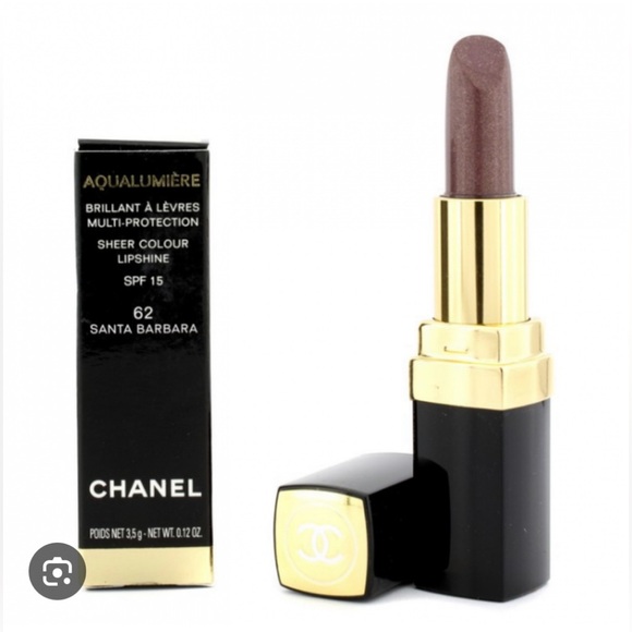 💯 Auth Chanel Aqualumiere Brilliant A Levres Lipshine SPF 15 #62 Santa Barbara - Picture 3 of 11